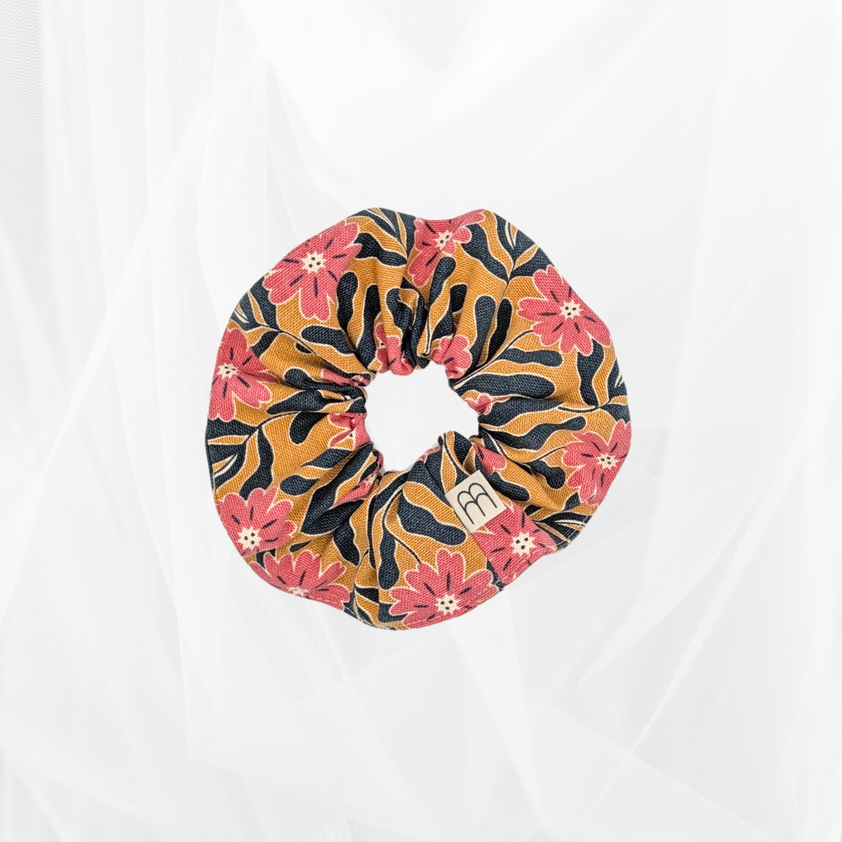 Chouchou - Fleuri jaune moutarde Atelier Maellem