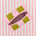 Trousse - Rayure "Vert-rose" Atelier Maellem