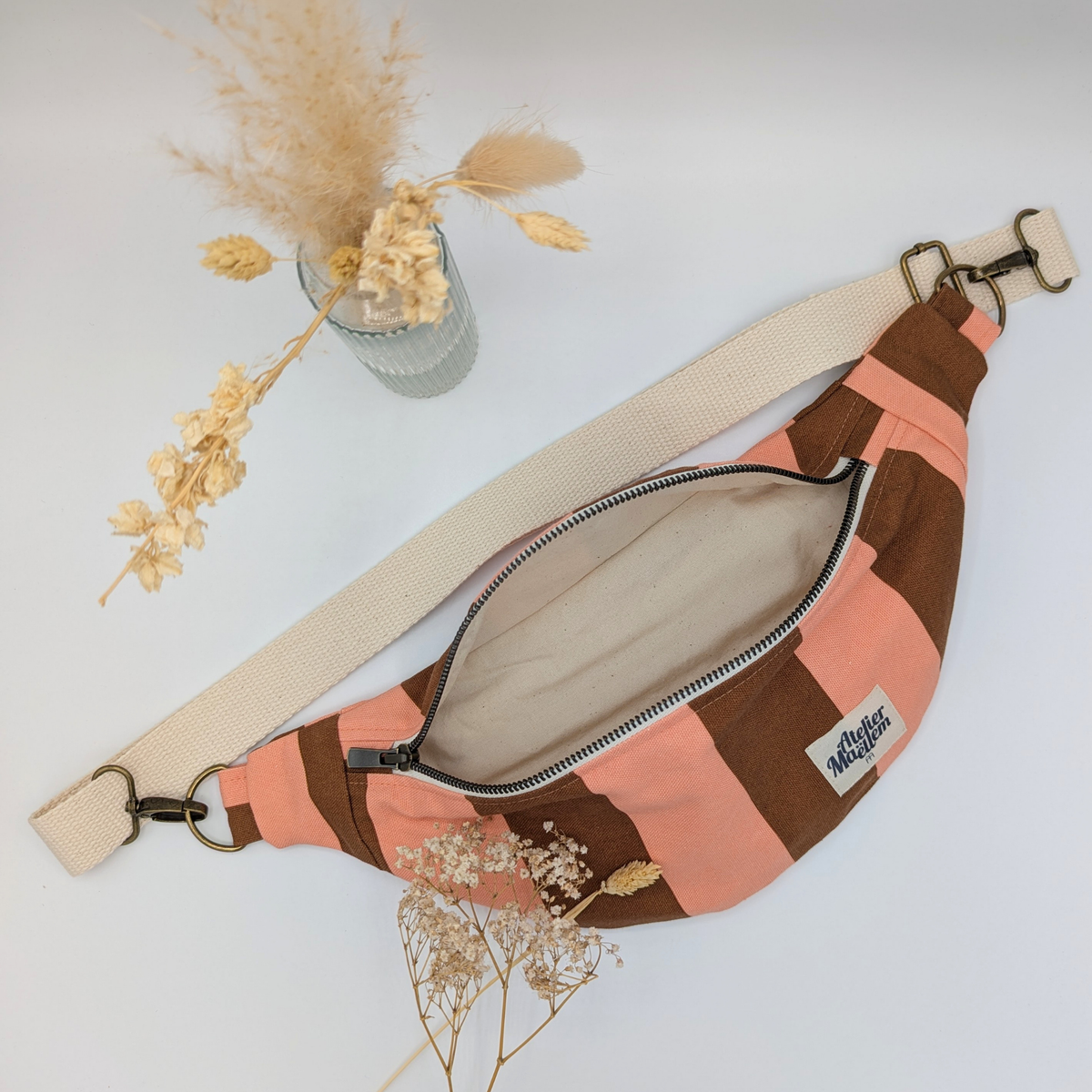 Banane - Rayure "Corail-marron" Atelier Maellem