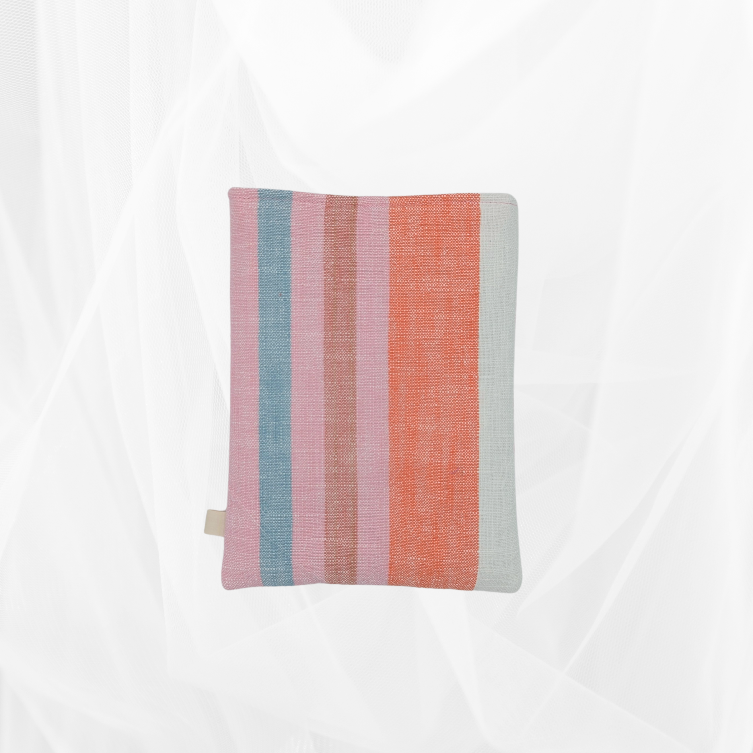 Housse de livre - Petit format - Rayure "Rose-orange" Atelier Maellem