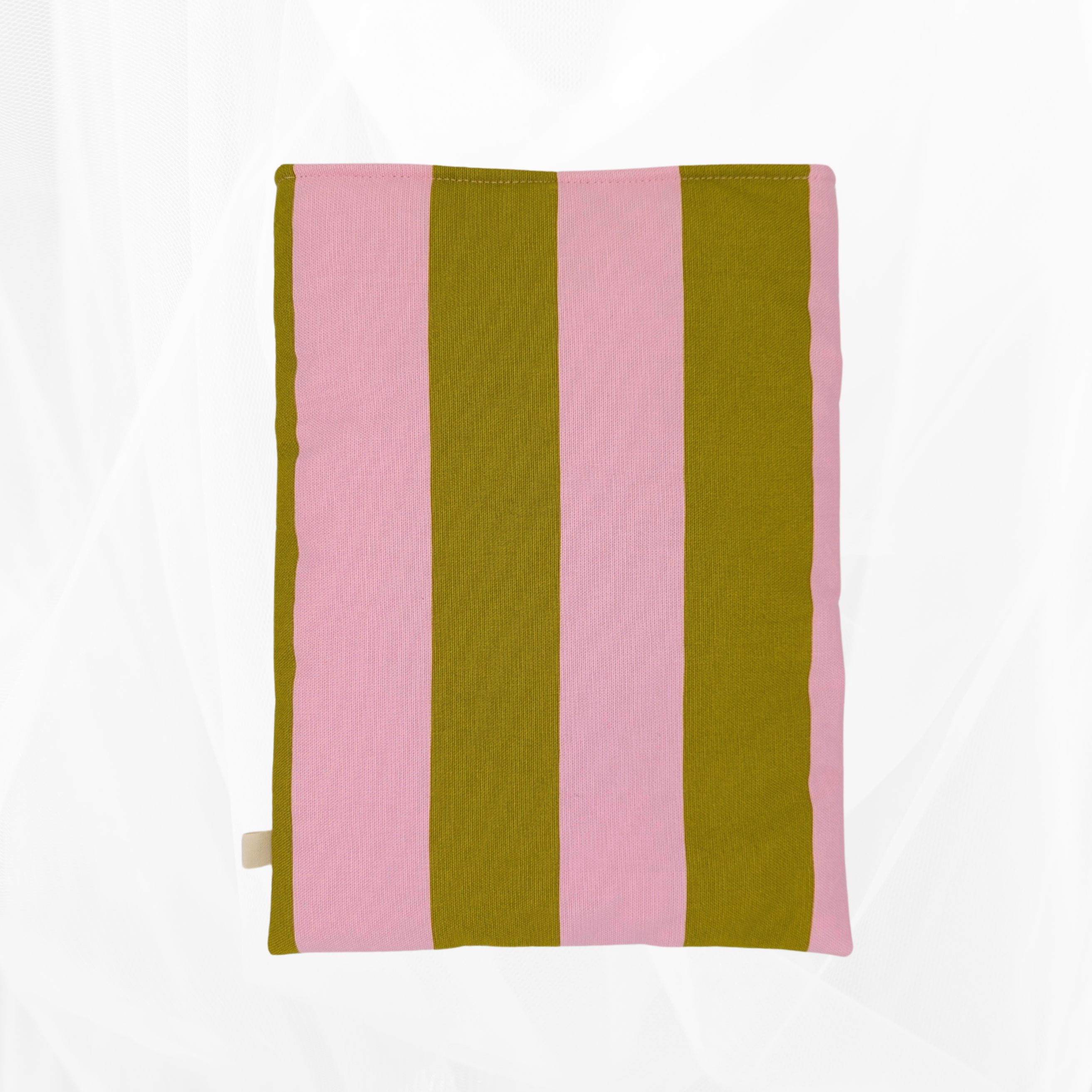 Housse de Livre - Grand Format - Rayure "Vert-rose" Atelier Maellem