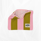 Pochette zippée - Rayure "Vert-rose" Atelier Maellem