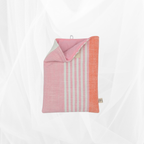 Housse de livre - Petit format - Rayure "Rose-orange" Atelier Maellem