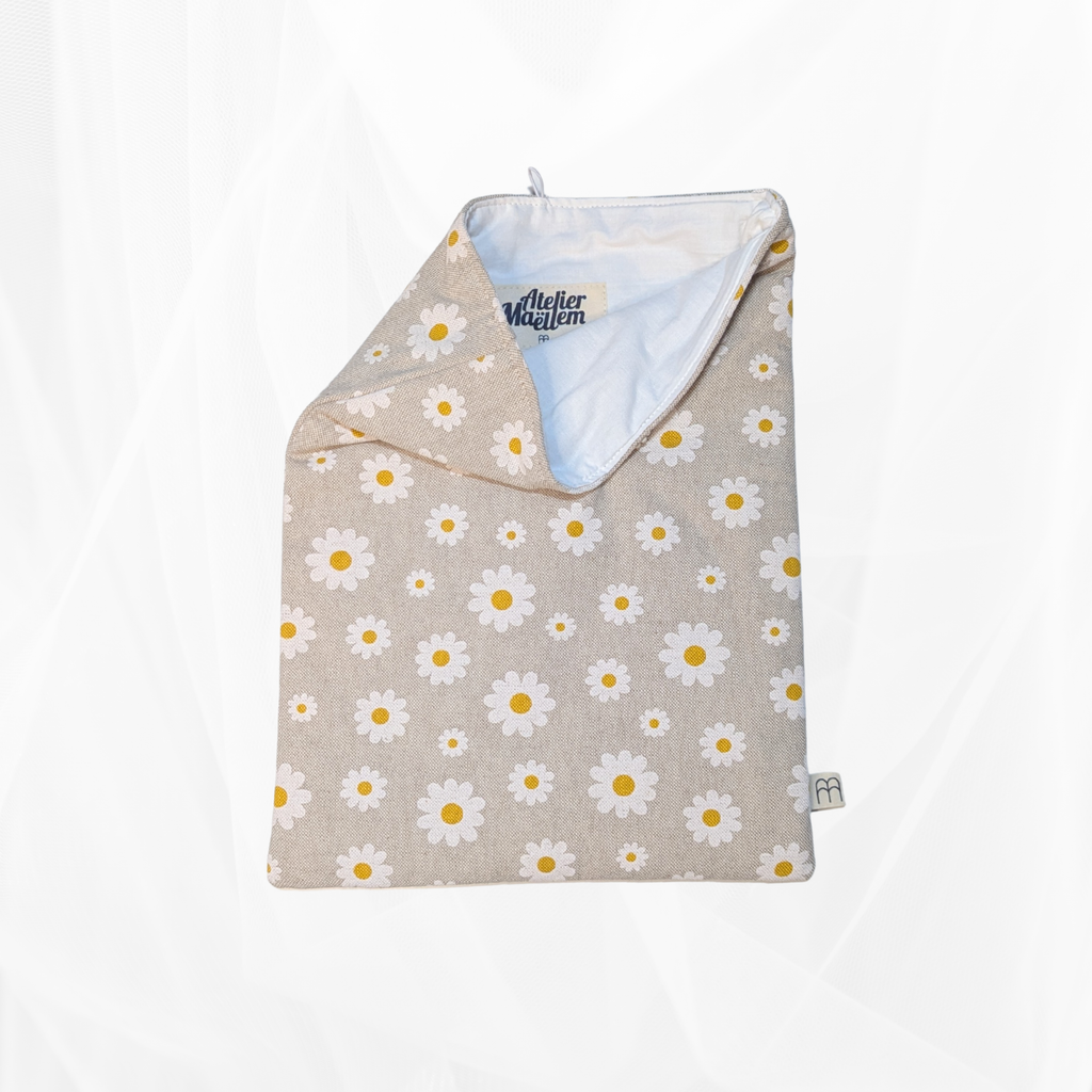 Housse de Livre - Grand Format - Marguerites Atelier Maellem
