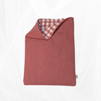 Housse de Livre - Grand Format - Toile Marsala et doublure vichy Atelier Maellem