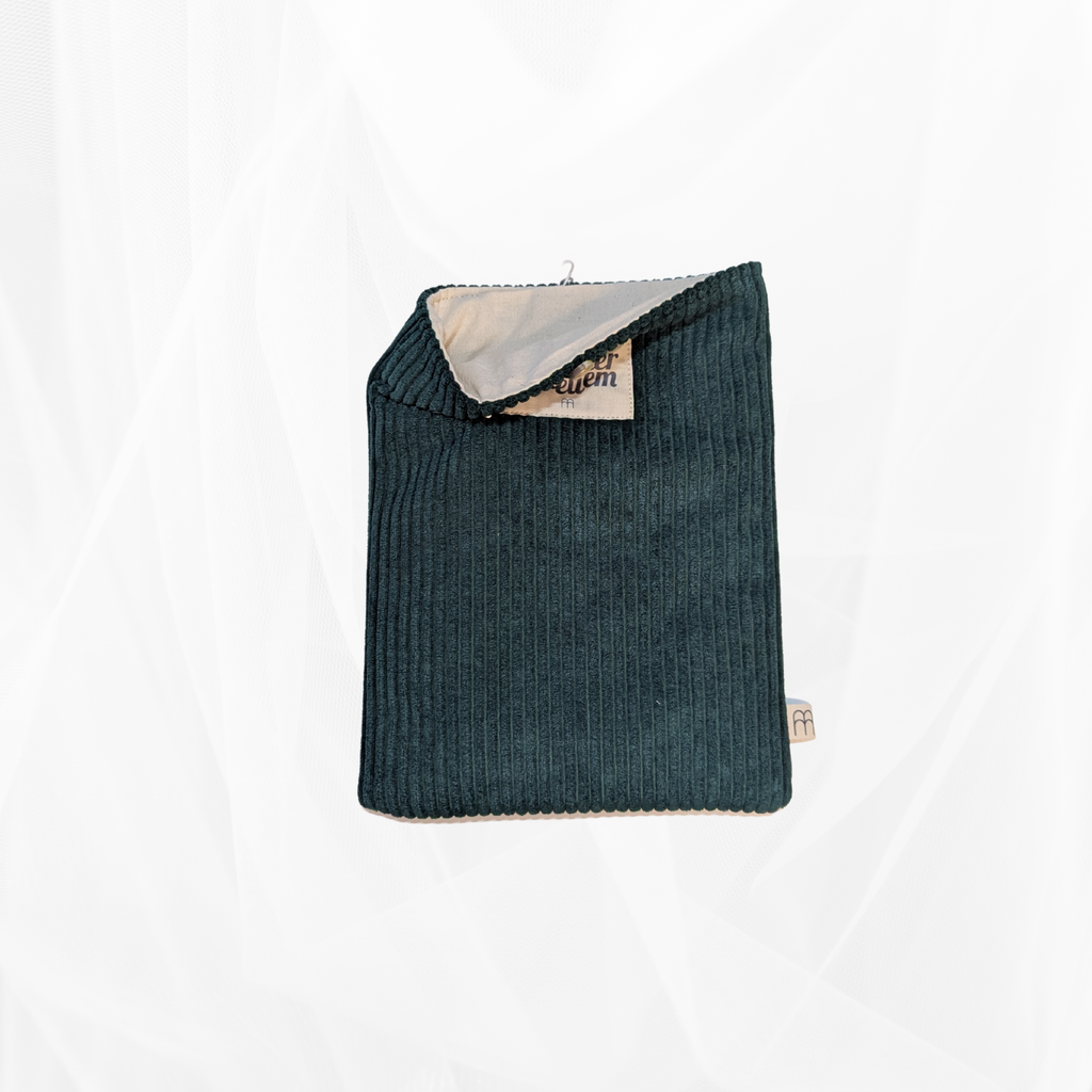 Housse de livre - Petit format - Velours côtelé Vert forêt Atelier Maellem