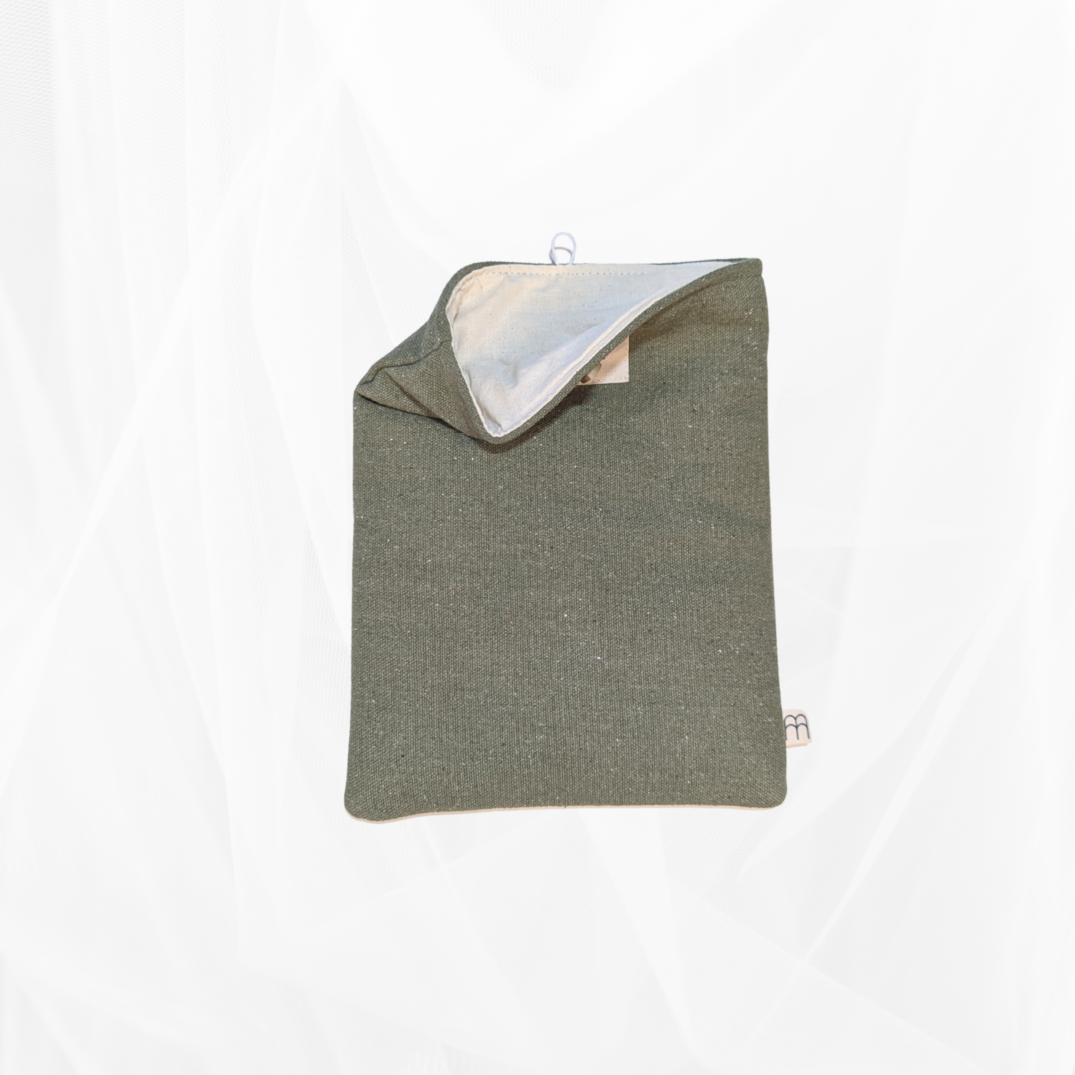 Housse de livre - Petit format - Toile Vert Kaki Atelier Maellem