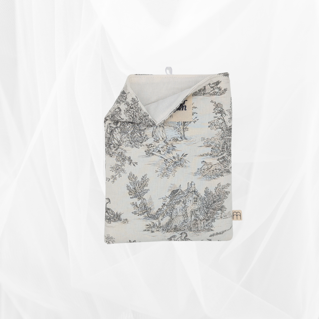 Housse de livre - Petit format - Imprimé toile de Jouy gris Atelier Maellem