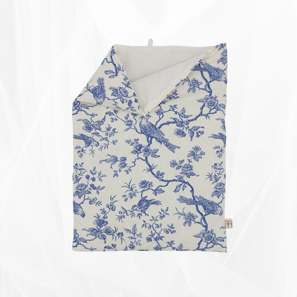 Housse de Livre - Grand Format - Imprimé poétique bleu Atelier Maellem