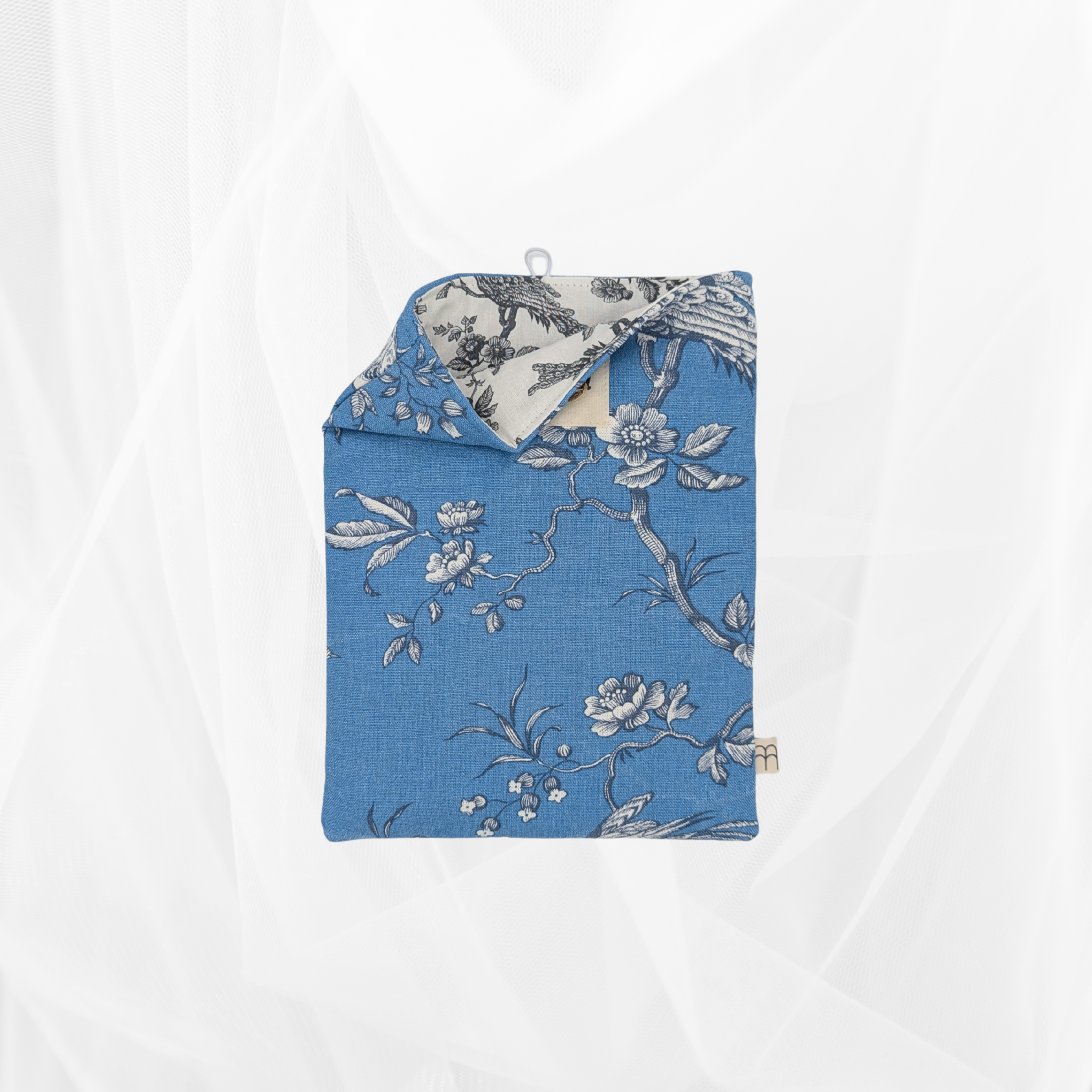 Housse de livre - Petit format - Poétique Bleu doublure grisé Atelier Maellem
