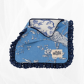 Pochette zippée à volant - Poétique Bleu Atelier Maellem