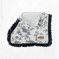 Pochette zippée à volant - Imprimé poétique gris matelassé Atelier Maellem