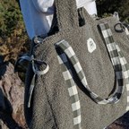 Sac cabas fermeture zippée - Bouclette kaki Atelier Maellem