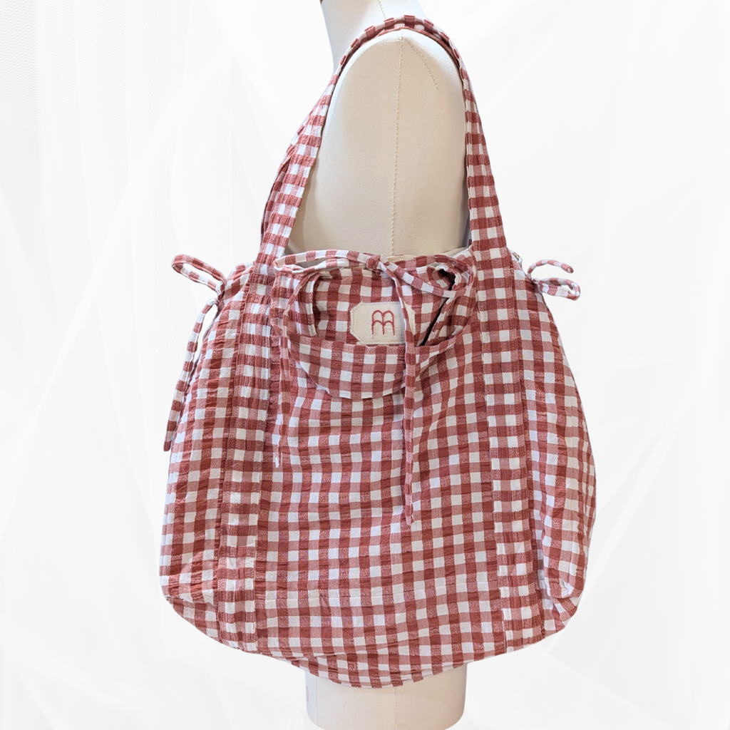 Sac cabas - Vichy Marsala Atelier Maellem