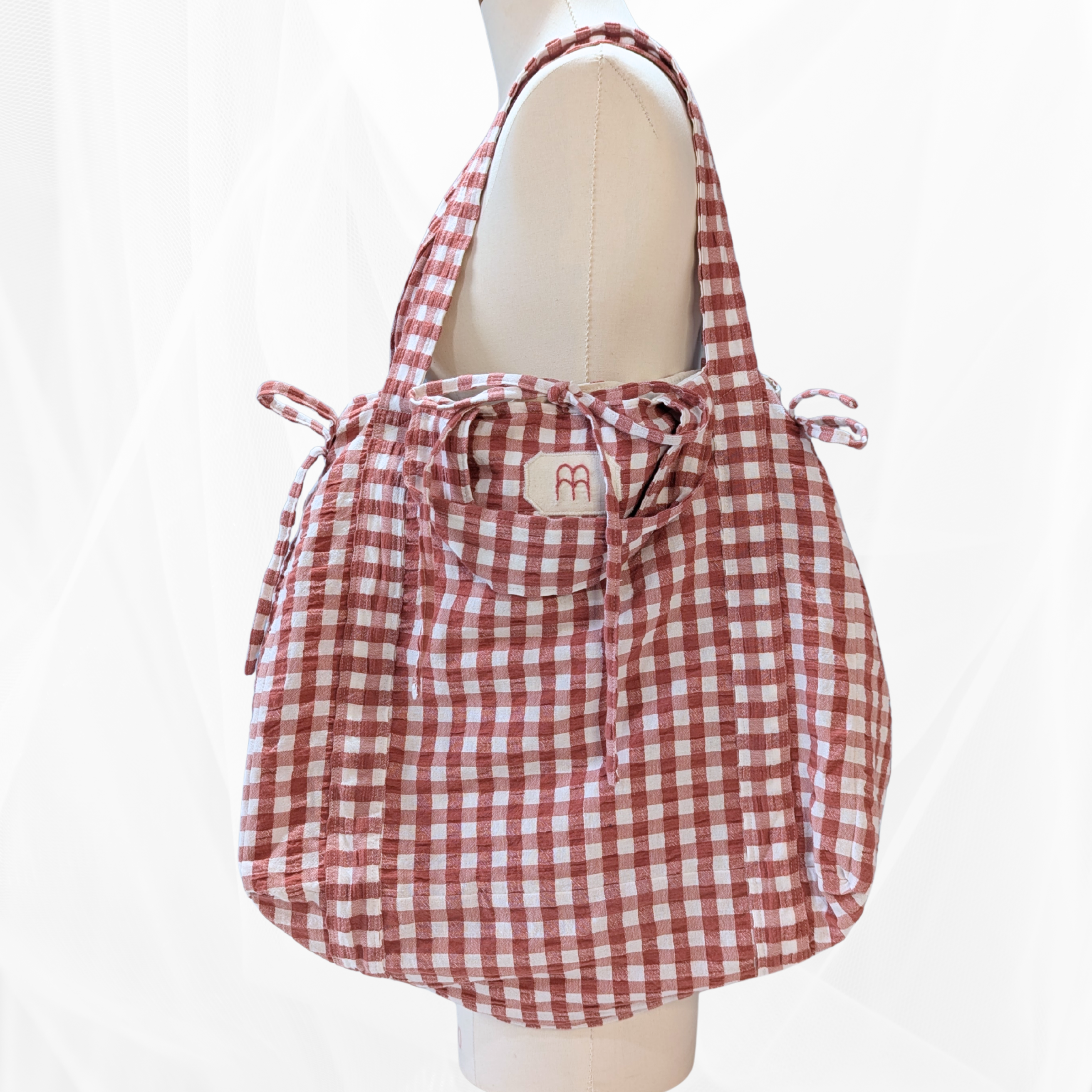 Sac cabas - Vichy Marsala Atelier Maellem