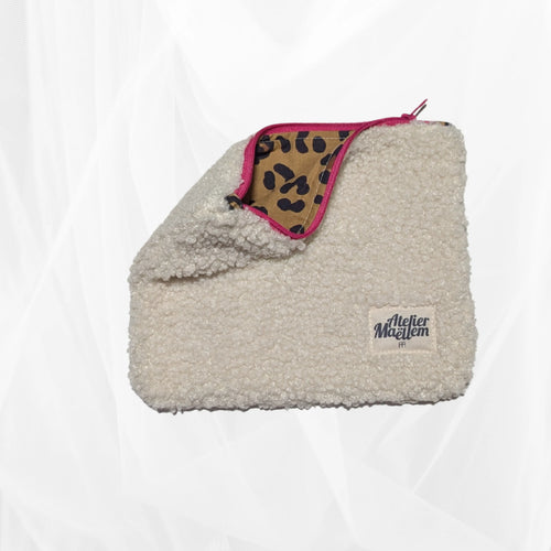 Pochette zippée - bouclette écru Atelier Maellem