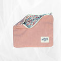 Pochette zippée - Velours côtelé rose Atelier Maellem