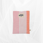 Housse de livre - Petit format - Rayure "Rose-orange" Atelier Maellem