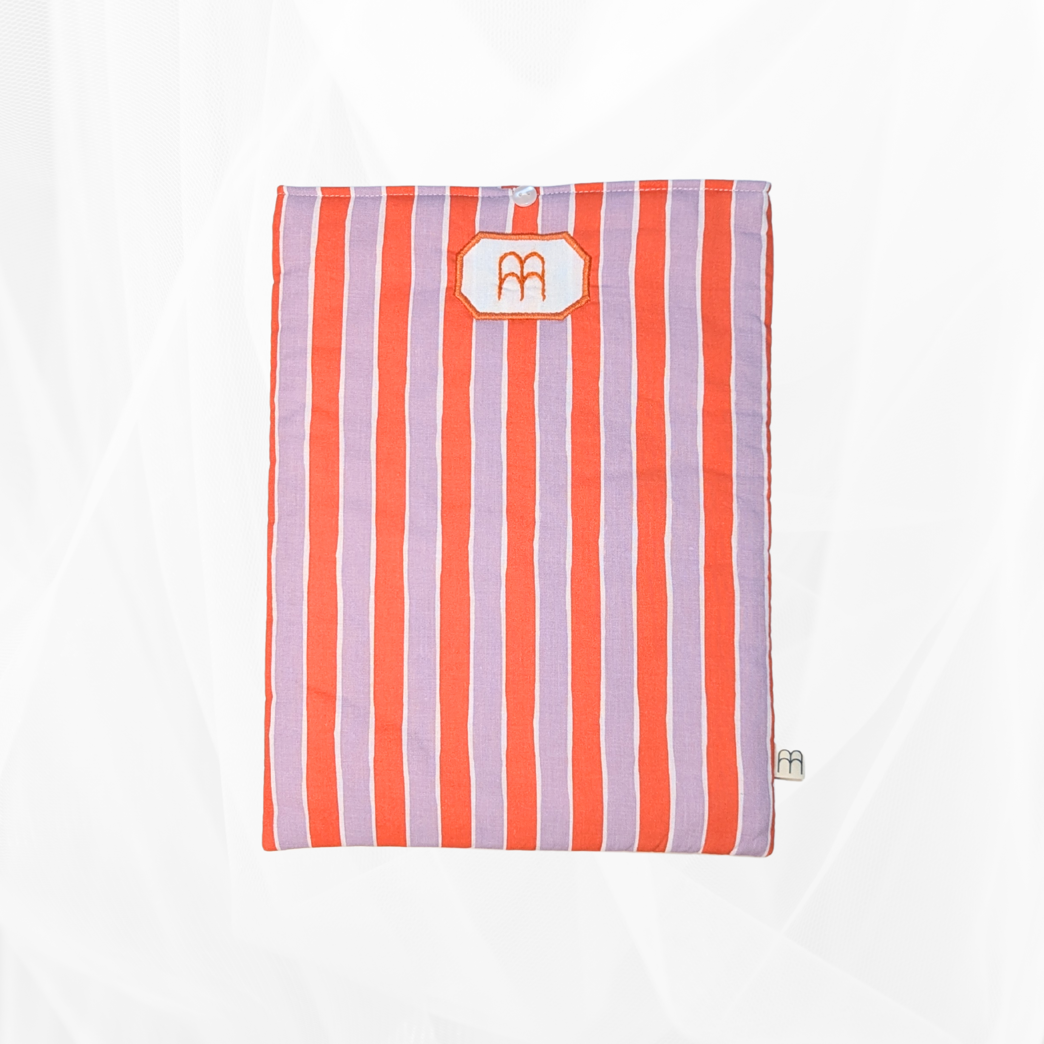 Housse de Livre - Grand Format - Rayures orange-lilas Atelier Maellem