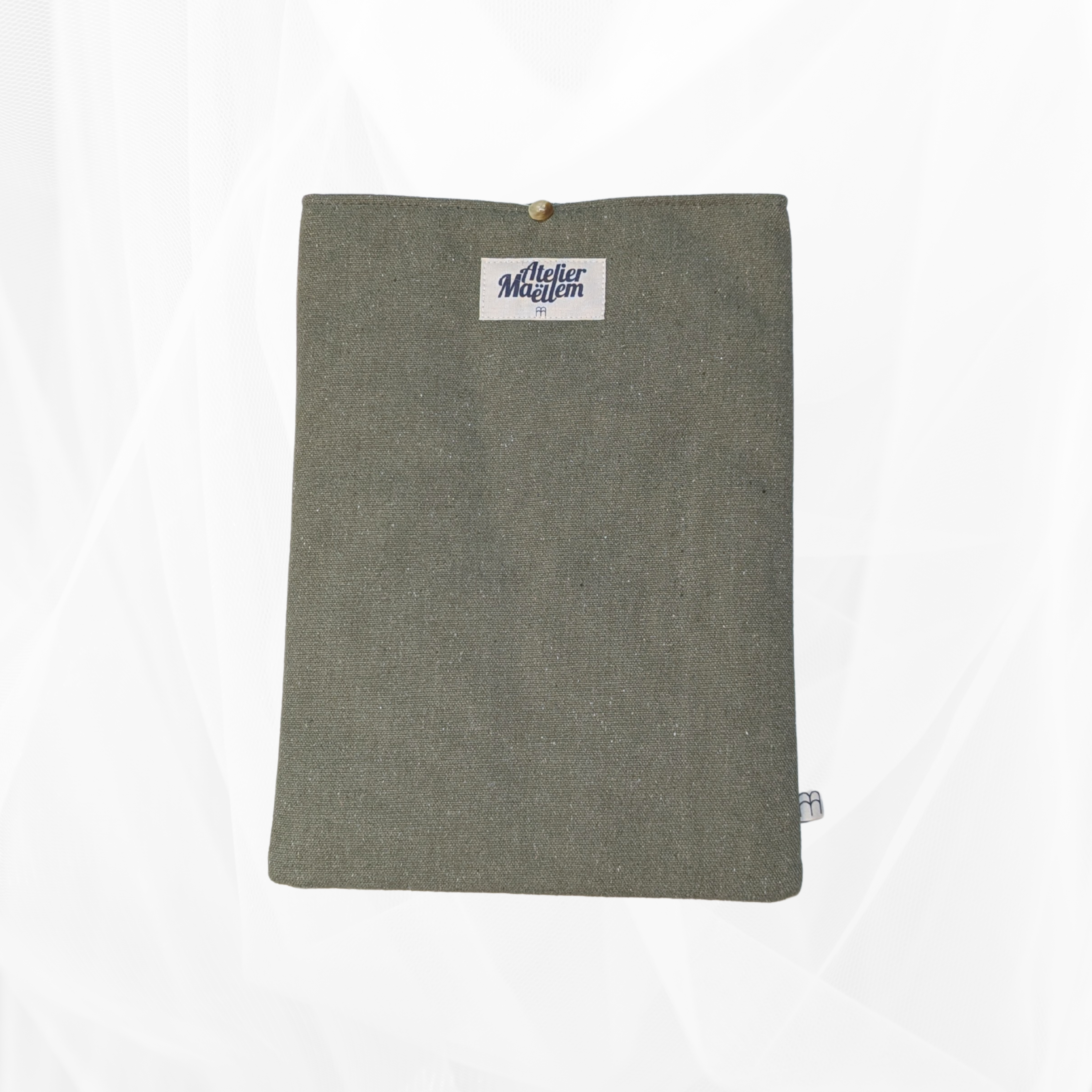 Housse de Livre - Grand Format - Toile Vert kaki Atelier Maellem