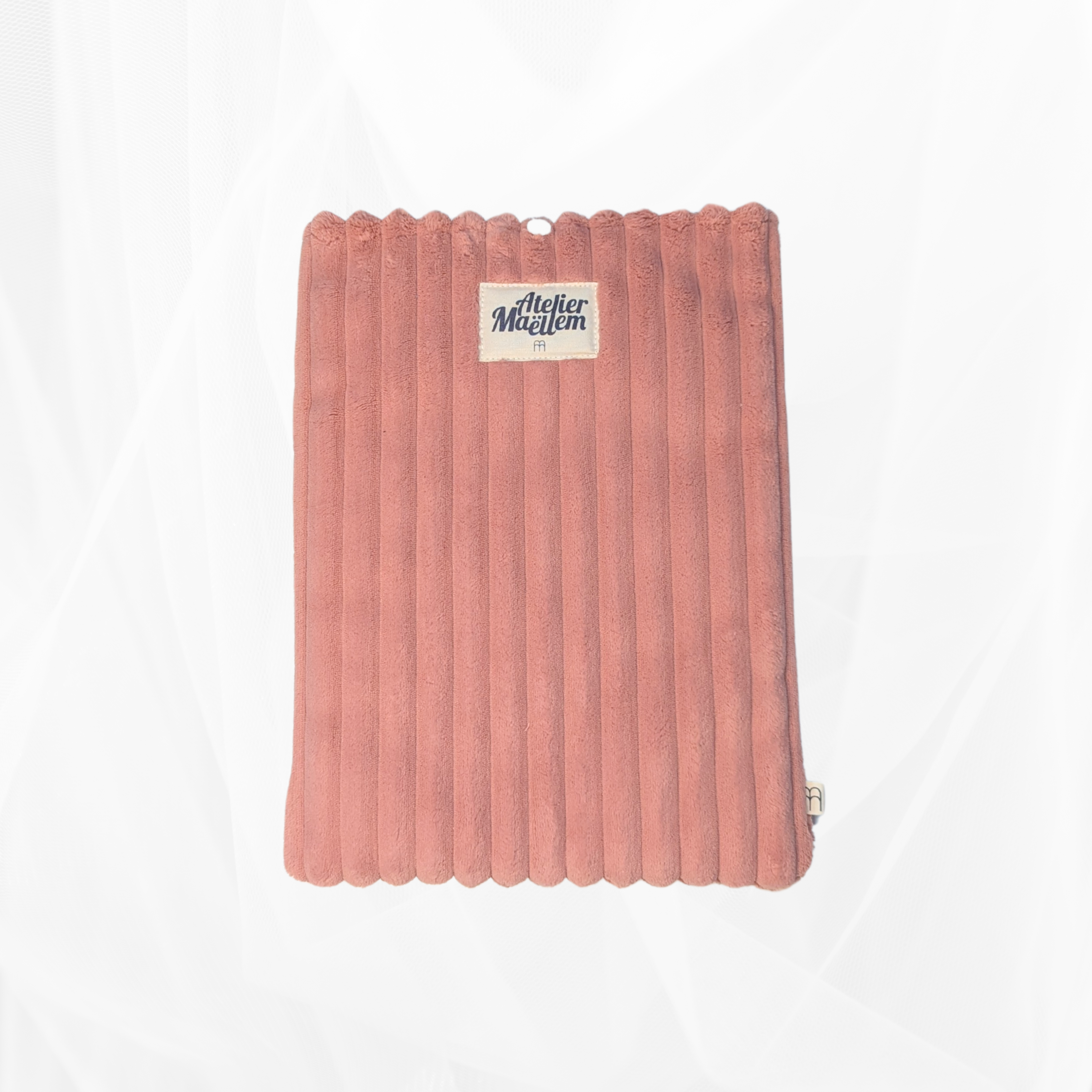 Housse de Livre - Grand Format - Velours large rose Atelier Maellem