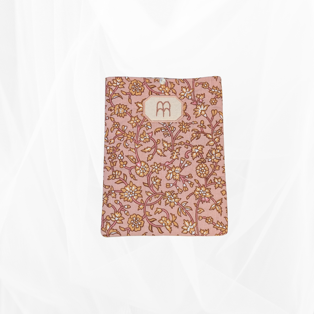 Housse de livre - Petit format - Indienne rose Atelier Maellem