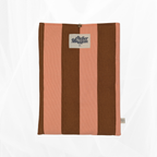 Housse de Livre - Grand Format - Rayure "Corail-marron" Atelier Maellem