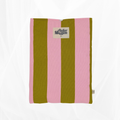 Housse de Livre - Grand Format - Rayure "Vert-rose" Atelier Maellem