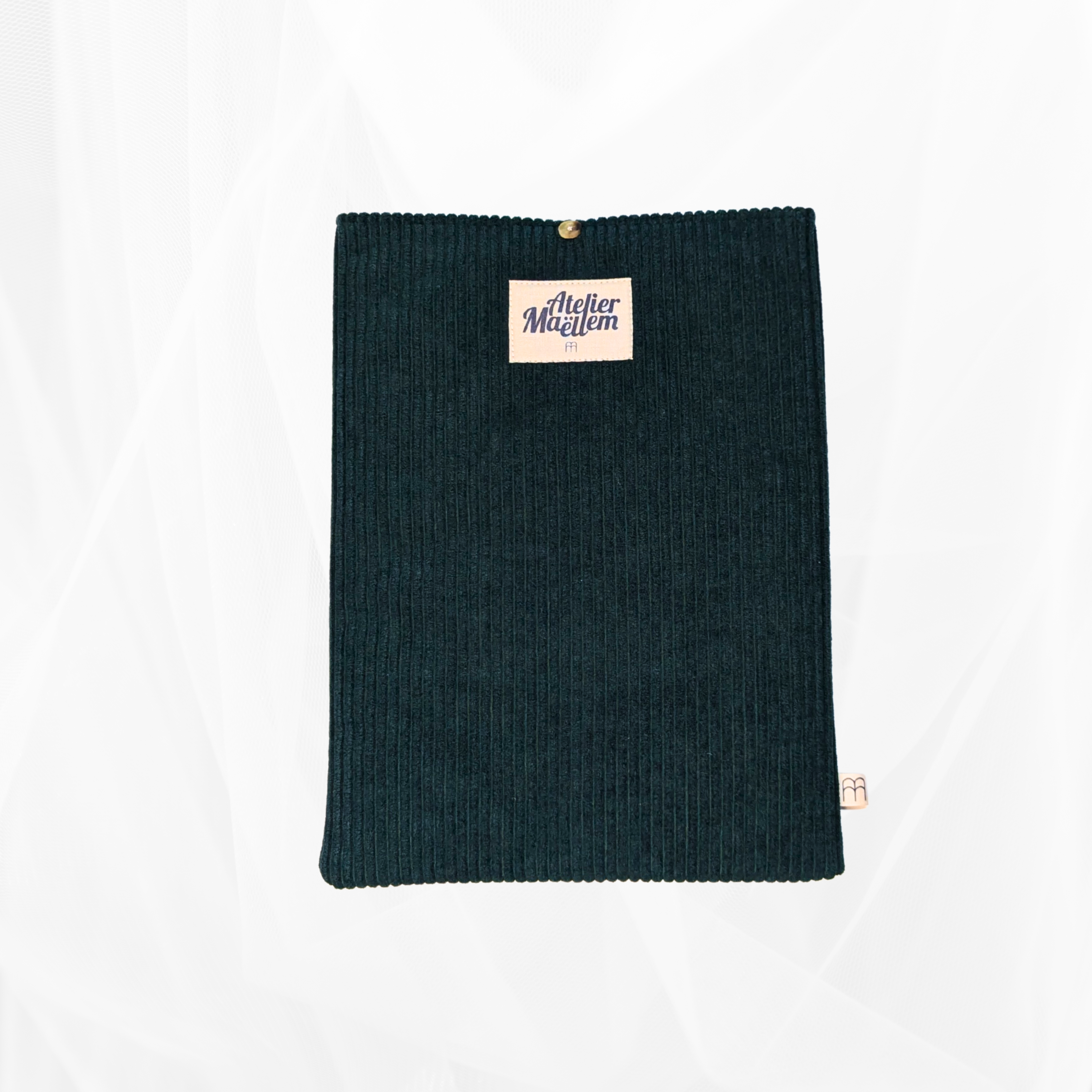 Housse de Livre - Grand Format - Velours côtelé vert forêt Atelier Maellem