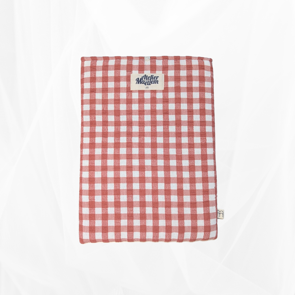 Housse de Livre - Grand Format - Vichy Marsala Atelier Maellem