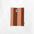 Housse de livre - Petit format - Rayure "Corail-marron" Atelier Maellem