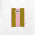 Housse de livre - Petit format - Rayure "Vert-rose" Atelier Maellem