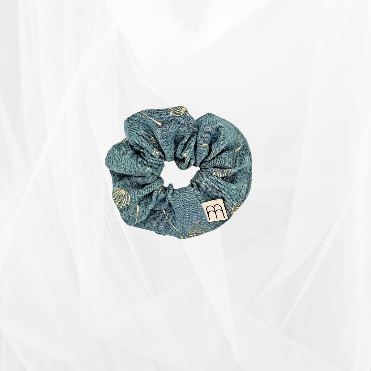 Mini Chouchou - Double gaze vert de gris - imprimé doré Atelier Maellem