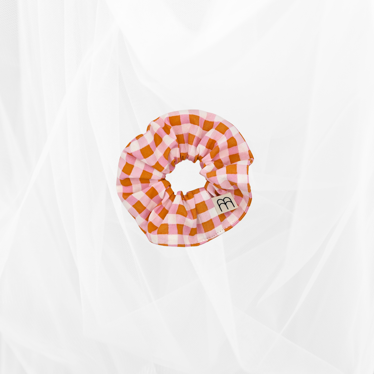 Mini Chouchou - Imprimé vichy rose, orange & blanc Atelier Maellem