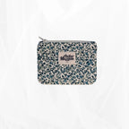 Porte-monnaie -  Floral bleu et doublure vichy Atelier Maellem