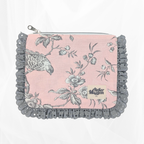 Pochette zippée à volant - Poétique Rose Atelier Maellem