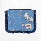 Pochette zippée à volant - Poétique Bleu Atelier Maellem