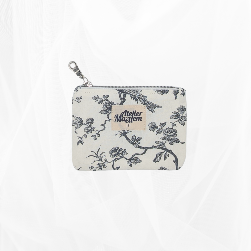 Porte-monnaie -  Imprimé poétique gris Atelier Maellem
