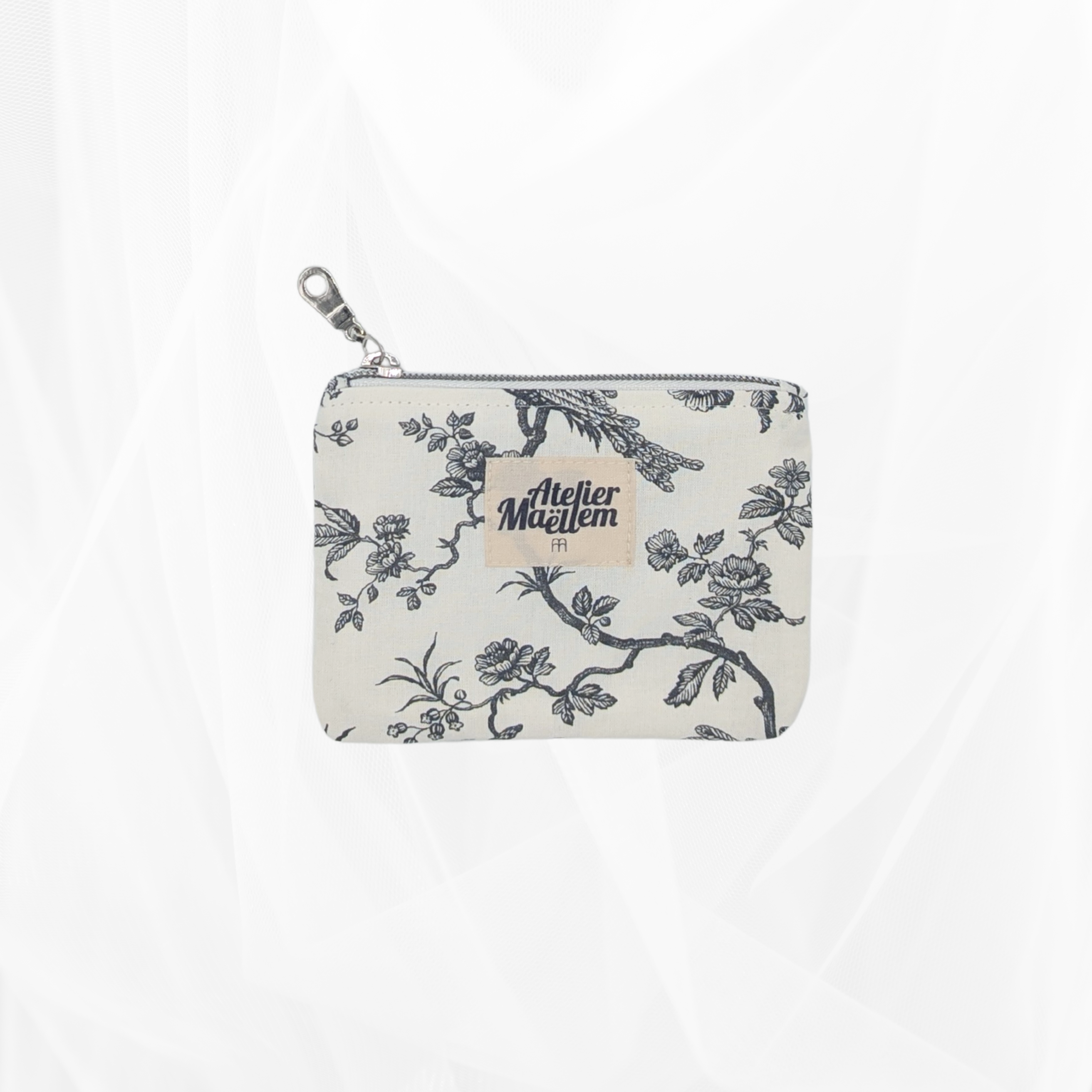 Porte-monnaie -  Imprimé poétique gris Atelier Maellem