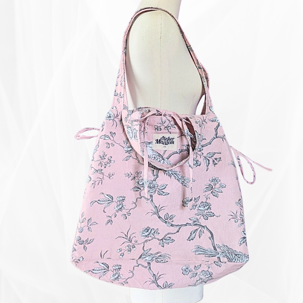 Sac cabas - L'Essentiel - Poétique rose Atelier Maellem
