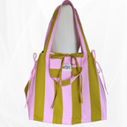 Sac cabas - L'Essentiel - Rayure "Rose-vert" Atelier Maellem
