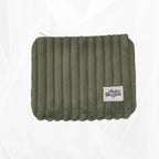 pochette zippée - Velours côtelé large tilleul Atelier Maellem