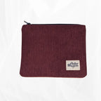 Pochette zippée - Velours côtelé bordeaux Atelier Maellem