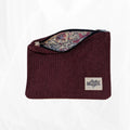 Pochette zippée - Velours côtelé bordeaux Atelier Maellem