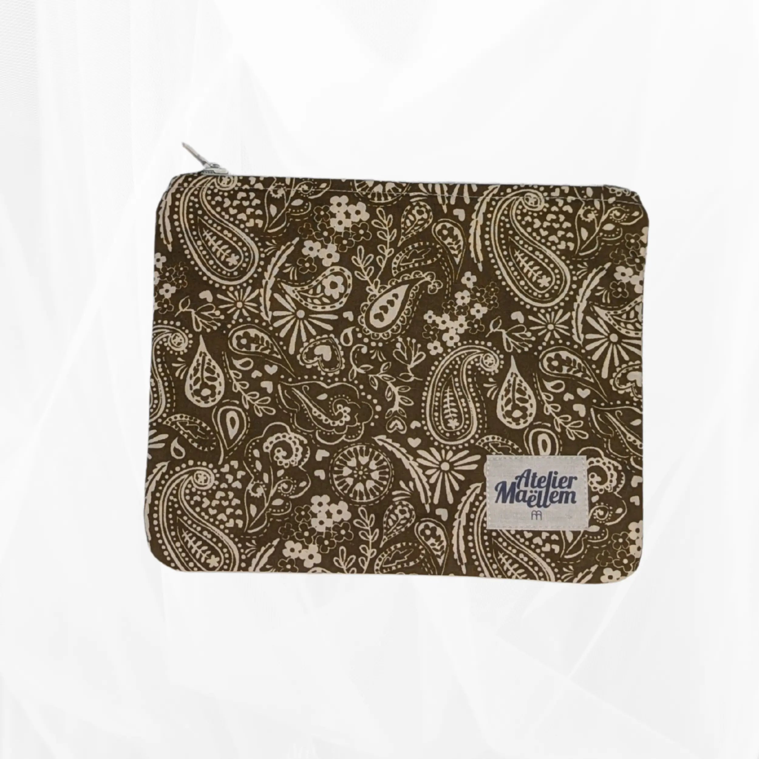 Pochette zippée - imprimée floral vert Atelier Maellem